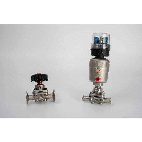 Stainless Steel SANITARY HYGIENIC DIAPHRAGM VALVE 食品/飲料/啤酒/釀造/牛乳/製藥/生技/食品飲料機械整廠規劃整廠設備衛生配管工程用 食品衛生級 隔膜閥