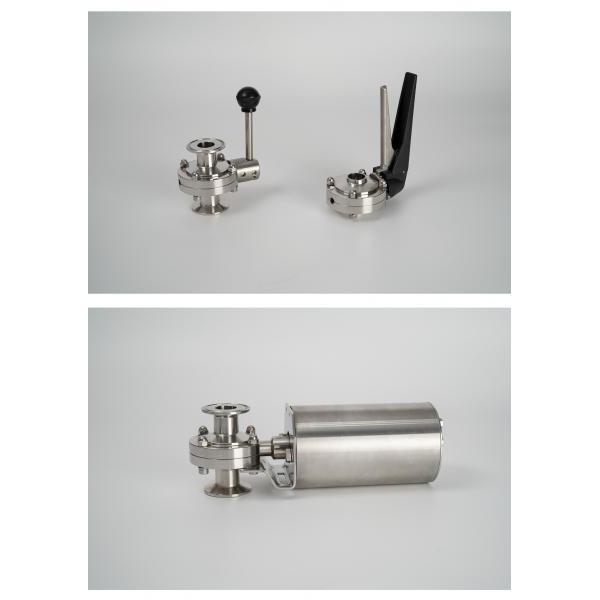 SANITARY HYGIENIC BUTTERFLY VALVE with Tri Clamp Ferrule / Weld / 3A / IDF / RJT / BSM / CIP FLAT FACE / DIN 11851 / SMS 1145 threaded male connections, Inox/Stainless Steel - Manual, Pneumatic ... 食品/飲料/啤酒/釀造/製酒/牛乳/生技/製藥/化妝品/化工/淨水處理/個人照護/車輛/電子/半導體/食品飲料包裝機械/整廠規劃/整廠設備/廠務系統/衛生級配管工程用閥件 食品衛生級 蝶閥 手動, 氣動, Tri Clamp Ferrule / Weld / 3A / IDF / RJT / BSM / CIP FLAT FACE / DIN 11851 / SMS 1145 外牙接口