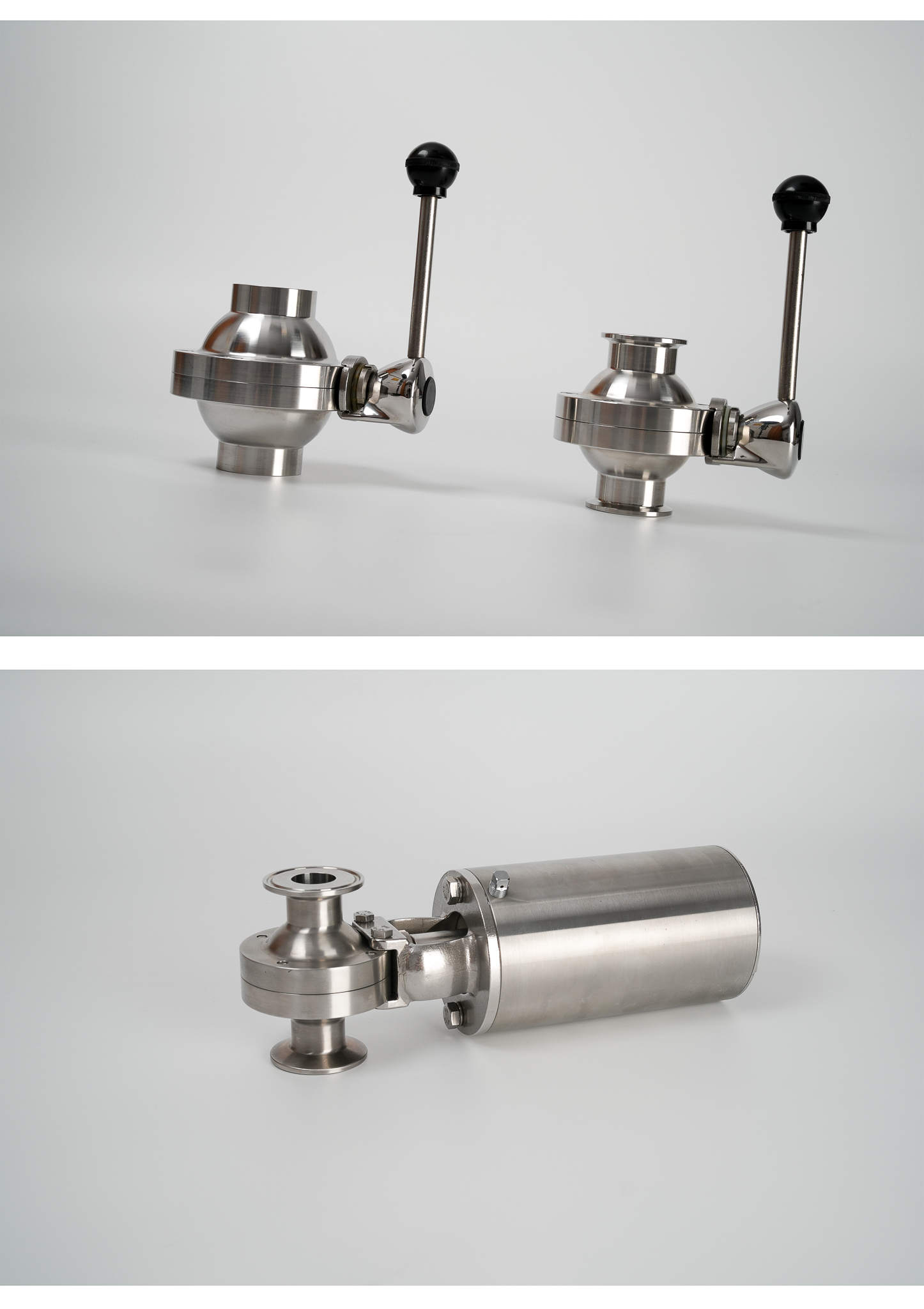 SANITARY HYGIENIC BALL VALVE with Tri Clamp Ferrule/Weld/3A/IDF/RJT/BSM/DIN/SMS connections/ends, Inox/Stainless Steel - Manual, Pneumatic ... 食品/飲料/啤酒/釀造/製酒/牛乳/生技/製藥/化妝品/化工/淨水處理/個人照護/車輛/電子/半導體/食品飲料包裝機械/整廠規劃/整廠設備/廠務系統/衛生級配管工程用閥件 食品衛生級 球閥 手動, 氣動, Tri Clamp Ferrule/Weld/3A/IDF/RJT/BSM/DIN/SMS接口