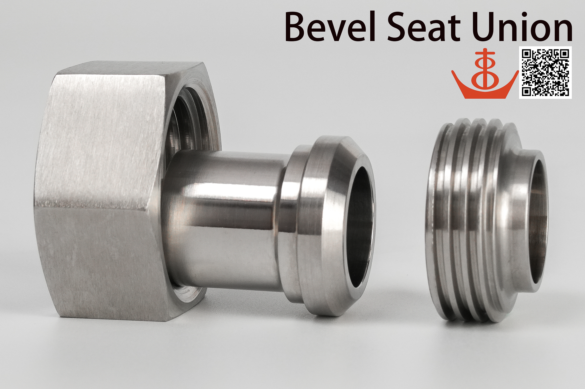 3A BEVEL SEAT UNION, 3A BEVEL SEAT HYGIENIC UNION FITTINGS 不鏽鋼 食品衛生級 由任(由令)管件 食品/飲料/啤酒/釀造/製酒/牛乳/生技/製藥/化妝品/化工/淨水處理/個人照護/車輛/電子/半導體/食品飲食品飲料包裝機械/整廠規劃/整廠設備/廠務系統/衛生級配管工程用管件