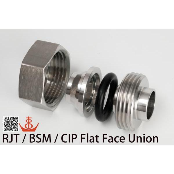 RJT/BSM/CIP FLAT FACE UNION, RJT / BSM / CIP FLAT FACE HYGIENIC UNION FITTINGS 不鏽鋼 食品衛生級 由任(由令)管件 食品/飲料/啤酒/釀造/製酒/牛乳/生技/製藥/化妝品/化工/淨水處理/個人照護/車輛/電子/半導體/食品飲料包裝機械/整廠規劃/整廠設備/廠務系統/衛生級配管工程用管件